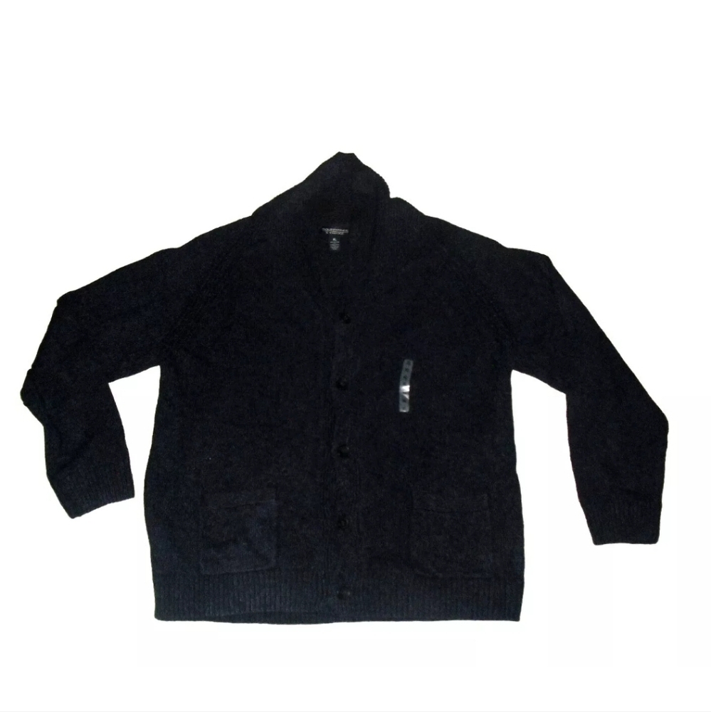Roundtree & Yorke $89 Mens Navy Blue Button Down Collared Sweater sz. XL New